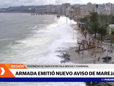 Nuevo aviso de marejadas afectará la costa entre Isla Mocha y Chañaral
