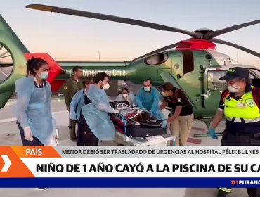 Menor accidentado en una piscina en Talagante debió ser trasladado por carabineros en helicóptero al hospital Félix Bulnes