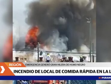 Incendio afectó local de comida rápida en la Ligua