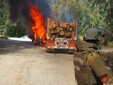 Ataque dejó un camión incendiado y otro baleado en camino rural de Collipulli