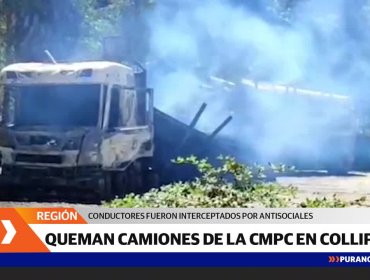 Nuevo atentado en Collipulli dejó un camión incendiado y otro baleado