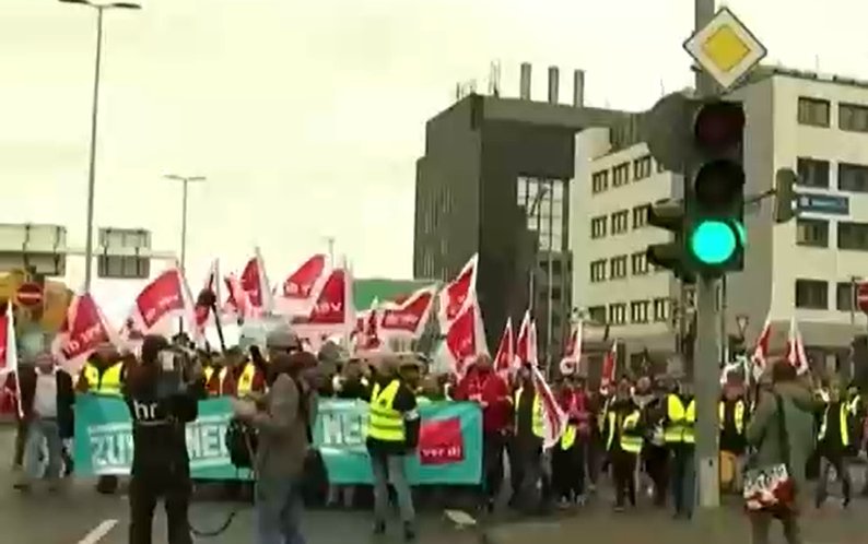 Huelga de trabajadores aéreos de Alemania deja a 300 mil pasajeros varados