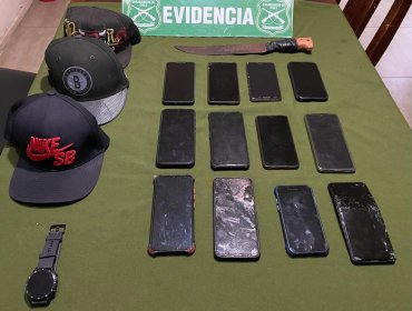13 teléfonos celulares fueron recuperados luego que víctimas denunciaran violentos asaltos en Quilpué
