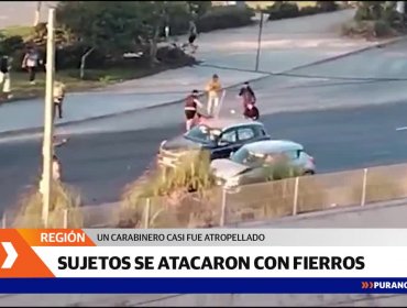 Brutal batalla campal entre comerciantes ambulantes en el sector de Caleta Abarca en Viña del Mar