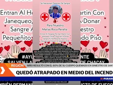 Familia pide donadores de sangre para menor que resultó con el 60% de su cuerpo quemado