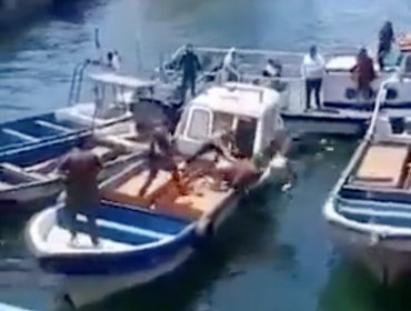 Ministerio Público investiga brutal riña entre lancheros del Muelle Prat de Valparaíso