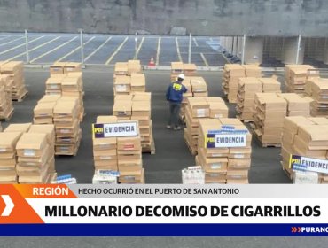 Millonario cargamento de cigarrillos fue incautado en el Puerto de San Antonio, 7 personas fueron detenidas