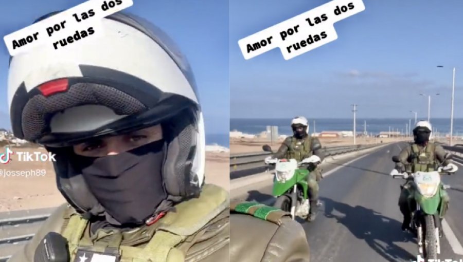 Delegada de Antofagasta pide sanciones contra carabinero que grabó video para TikTok mientras conducía moto de servicio