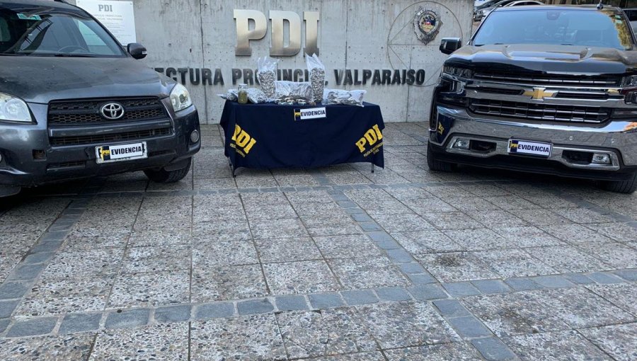 Detienen a cinco personas e incautan 15 mil dosis de cannabis sativa en dos procedimientos policiales en Valparaíso
