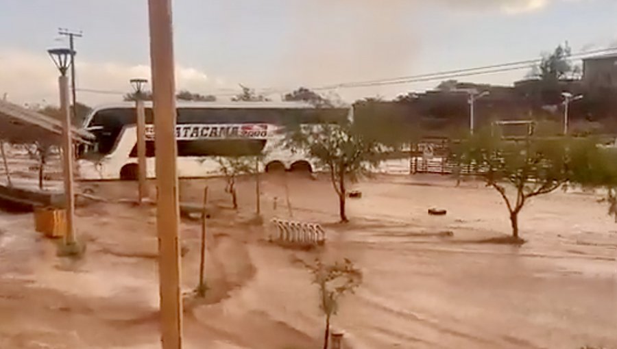 Suspenden clases en San Pedro de Atacama por intensas precipitaciones de este domingo