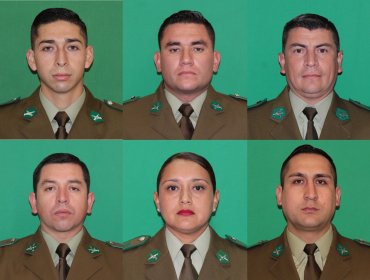 Los seis mártires de Carabineros que han sido asesinados durante los últimos 12 meses