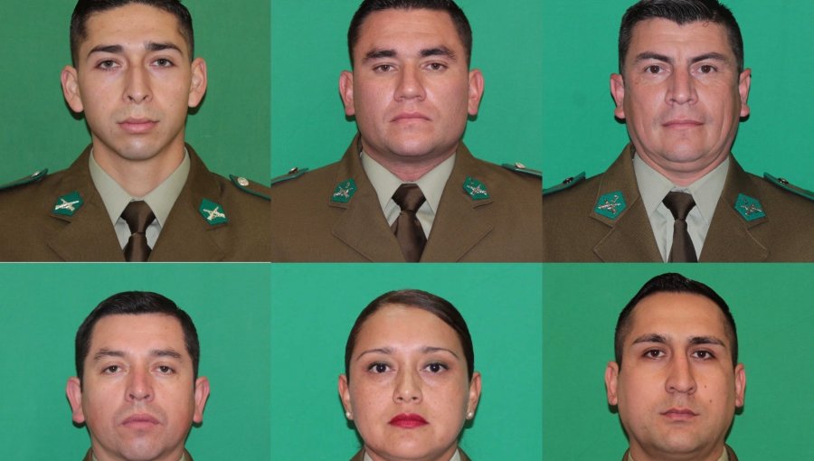 Los seis mártires de Carabineros que han sido asesinados durante los últimos 12 meses