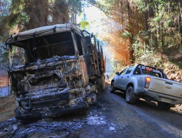 Atentado incendiario destruye cuatro camiones de transporte de alimentos para estudiantes en Victoria