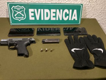 Tres detenidos deja persecución policial entre Reñaca y Concón: delincuentes portaban arma y municiones