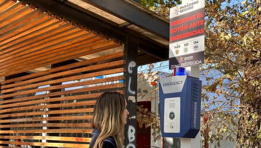 «Paradero Seguro»: Limache inaugura inédito sistema con botones de emergencia, alarmas y cámaras de seguridad