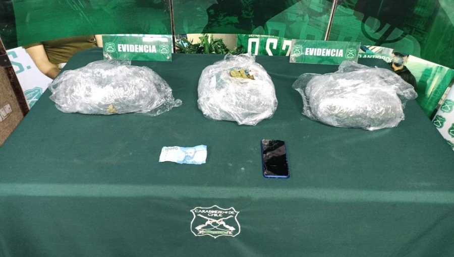 Pasajero de bus fue sorprendido con más de 6 mil dosis de marihuana a la altura de Nogales