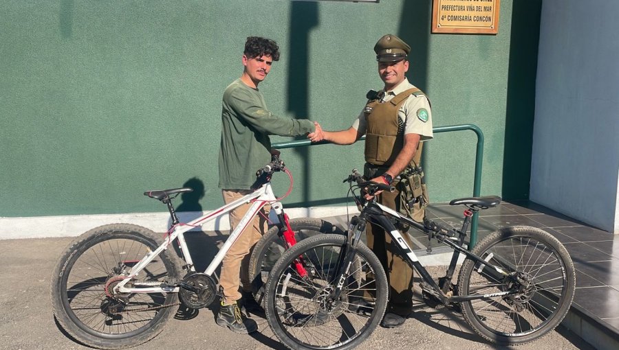 Víctima de un robo en Concón reconoció en un terminal de buses a los delincuentes, dio aviso a Carabineros y recuperó sus bicicletas