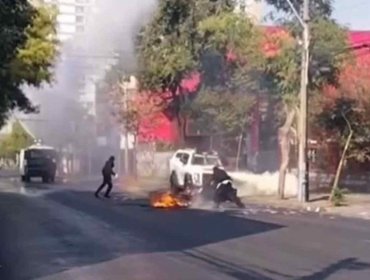 Estudiante fue golpeado por carro lanzagases de Carabineros durante manifestación en las afueras del Liceo Barros Borgoño