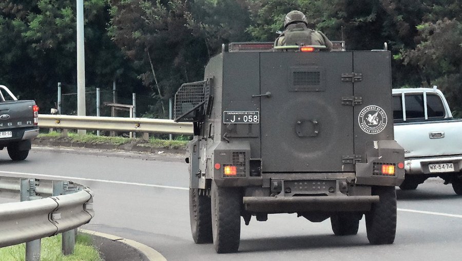 A balazos atacan a carabinero que transitaba en vehículo blindado por ruta de Ercilla