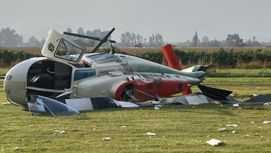 Helicóptero de Carabineros capota en Aeródromo de Melipilla dejando a dos uniformados lesionados