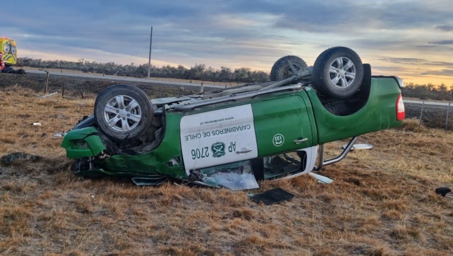 Tres carabineros resultaron lesionados tras accidente de tránsito en Punta Arenas