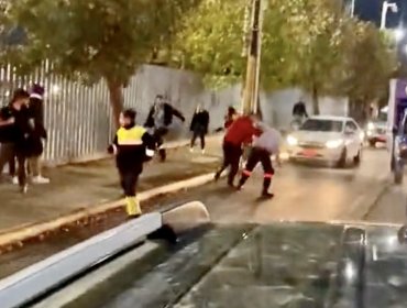 Choque por alcance origina violenta riña en Quilicura: cinco personas fueron detenidas