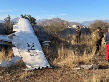 Avioneta debió aterrizar de emergencia a un costado de la ruta 68 en Curacaví