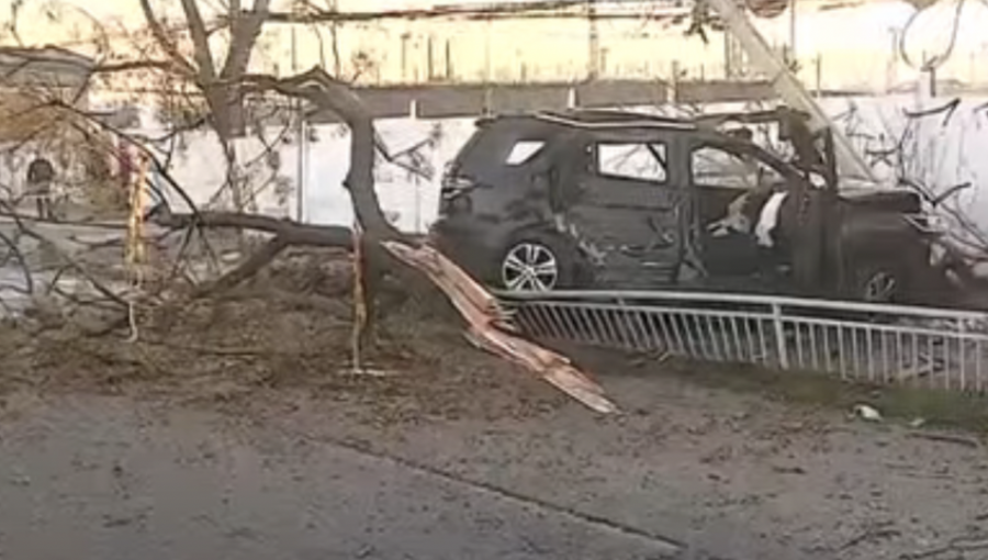 Conductor ebrio arrasa con árbol, poste y un paradero tras chocar a gran velocidad en Quinta Normal