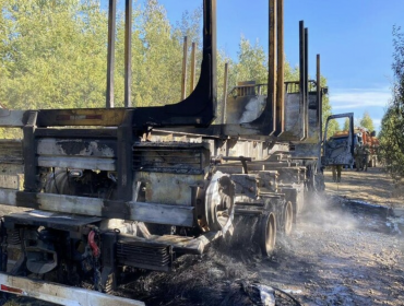 13 camiones terminan completamente destruidos en ataque incendiario en Paillaco