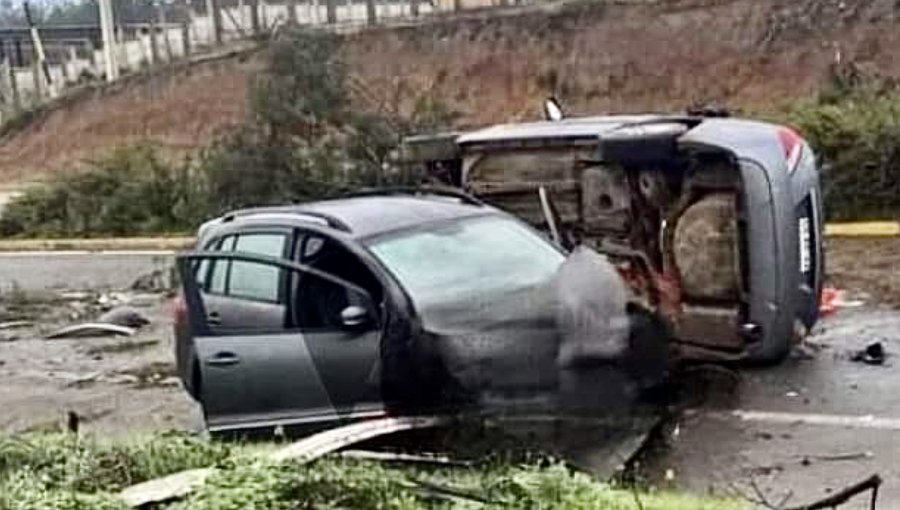 Un fallecido y un lesionado deja colisión de alta energía en el Camino Internacional de Concón