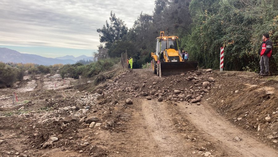 Seis puntos de afectación presenta el Camino Internacional de Los Andes: en tres sectores cayeron rocas de gran tamaño