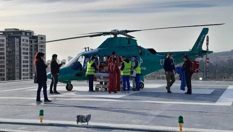 Exitoso primer traslado de una paciente desde el helipuerto del Hospital Gustavo Fricke de Viña del Mar