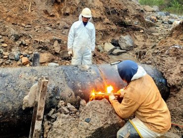 Esval concluye trabajos en colector intercomunal que sufrió una rotura y provocó derrame de aguas servidas