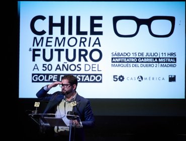 Presidente Gabriel Boric conmemoró los 50 años del golpe de Estado en acto organizado por la Casa de América en Madrid