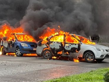 Asaltantes quemaron autos y escapan con $60 millones tras violento asalto en Hualpén