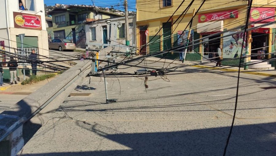 Municipio de Valparaíso se querella por postes caídos en Av. Alemania: interrupción del servicio afectó a 1.982 familias