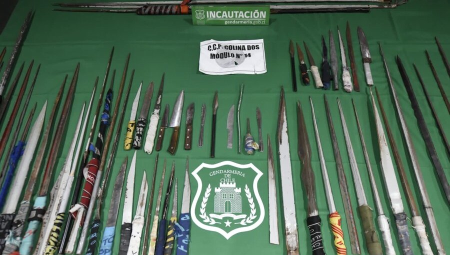 Gendarmería allana 30 cárceles e incauta 729 armas, 321 celulares y diversas drogas