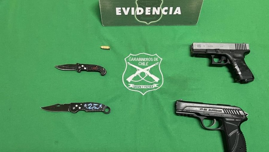 10 detenidos dejan tres procedimientos policiales en Viña del Mar: incautaron armas, teléfonos y un automóvil