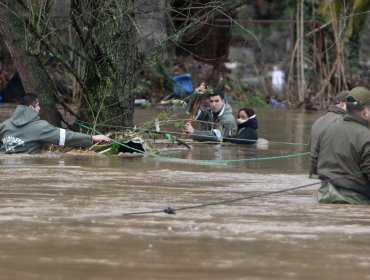 Balance por sistema frontal en la zona centro-sur: 24.922 personas damnificadas, 1.228 albergadas, 42.280 aislados