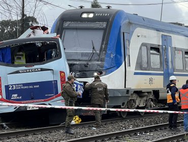 Aumentan a seis las víctimas fatales del accidente entre el Biotrén y un microbús en cruce ferroviario de San Pedro de la Paz