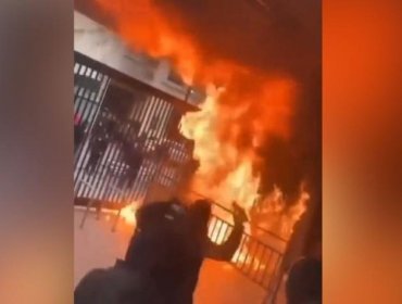 Instituto Nacional suspendió clases tras violentos incidentes: encapuchados quemaron una caseta