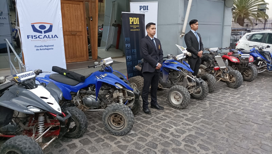 Decretan prisión preventiva para banda especializada en el robo de motos desde balnearios de la región de Antofagasta