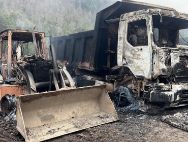 Desconocidos quemaron al menos 10 vehículos en una empresa forestal de Alto Biobío