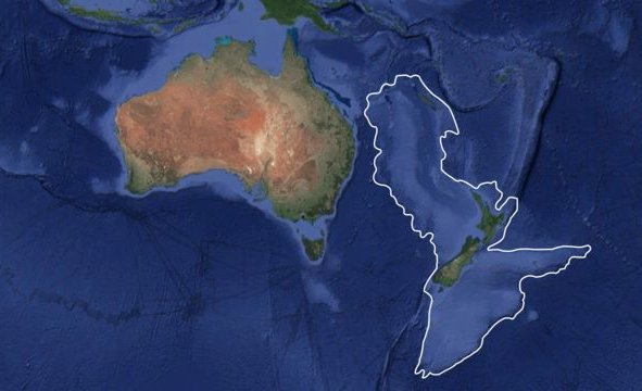 El mapa que muestra cuán grande era Zelandia, el continente sumergido en el Pacífico que tardaron 375 años en encontrar