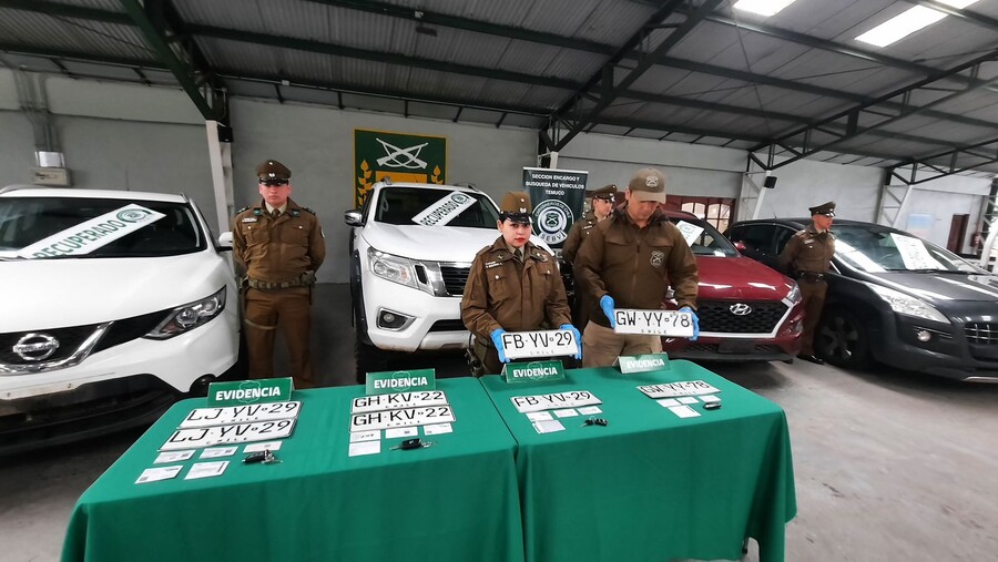 En 48 horas, Carabineros recuperó seis vehículos robados y detuvo a siete sujetos en Temuco