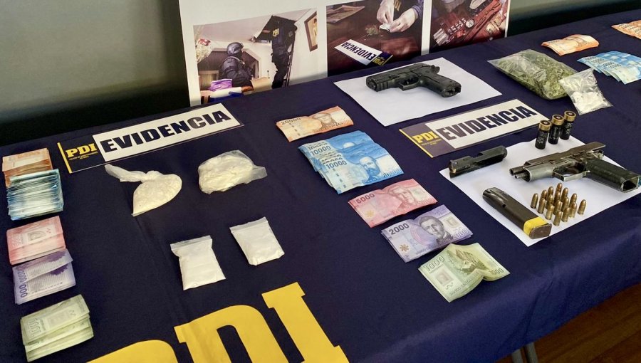 Cae peligrosa banda narco que operaba en la parte alta de Viña del Mar: incautaron armas, drogas, medicamentos y dinero en efectivo