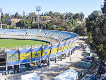 Estadio Sausalito luce remozada cara con icónicas mallas gráficas que recuerdan la historia de Viña del Mar y el Everton