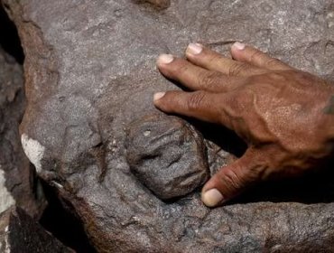 Las intrigantes caras talladas en rocas que quedaron expuestas por la grave sequía en el Amazonas