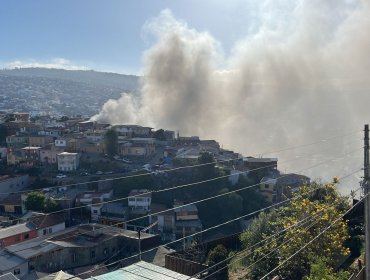 Incendio consumió completamente dos viviendas en el cerro Ramaditas de Valparaíso