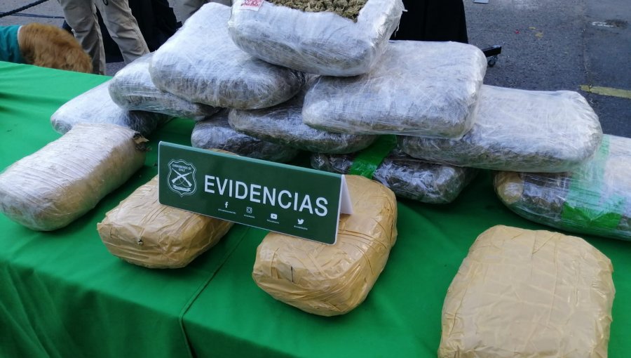 Denuncia por riña termina en incautación de 430 kilos de droga en Melipilla